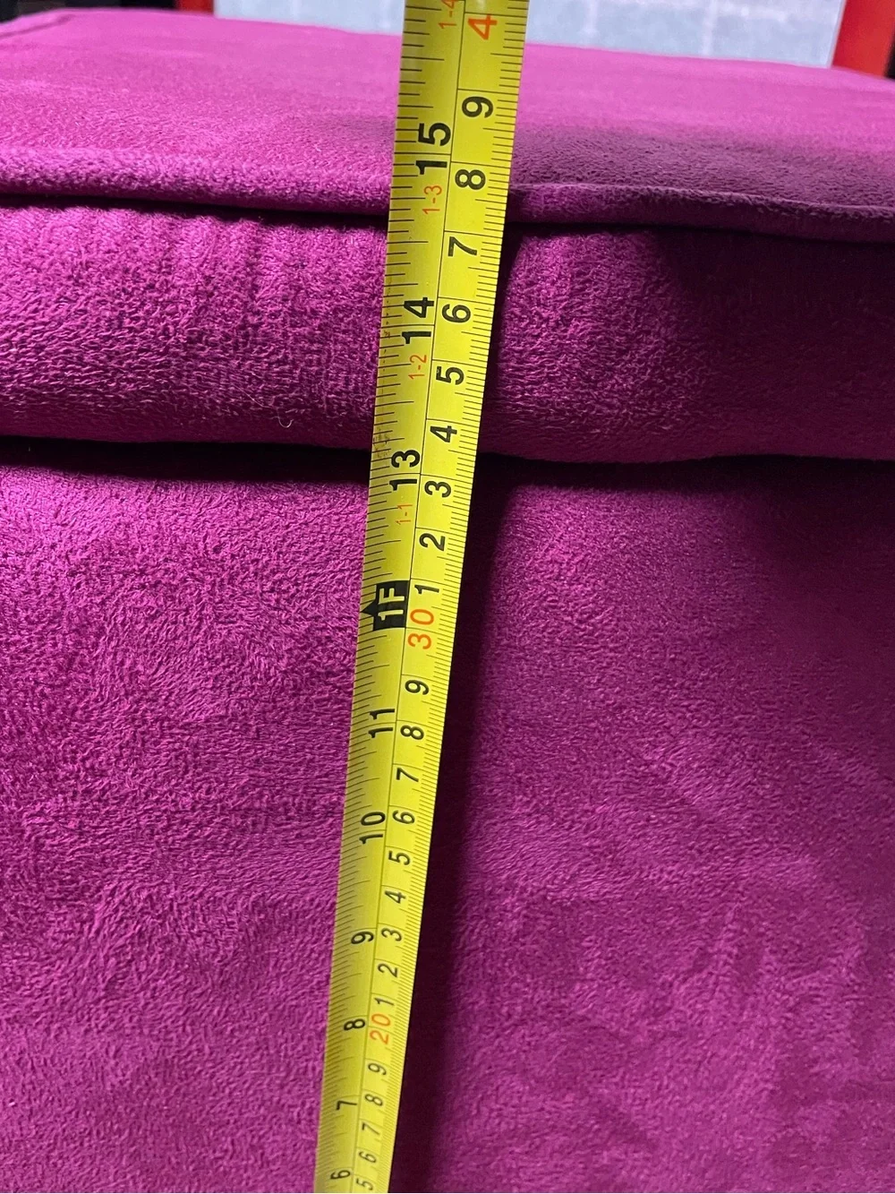 Target Plush Velvety Suede Square Storage Ottoman - Magenta (14.5”x 14.5x 15”H)